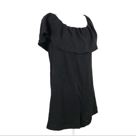 NWT Zara Bardot Off The Shoulder Short Frilled Minimalist Romper in Black XS - Picture 8 of 14